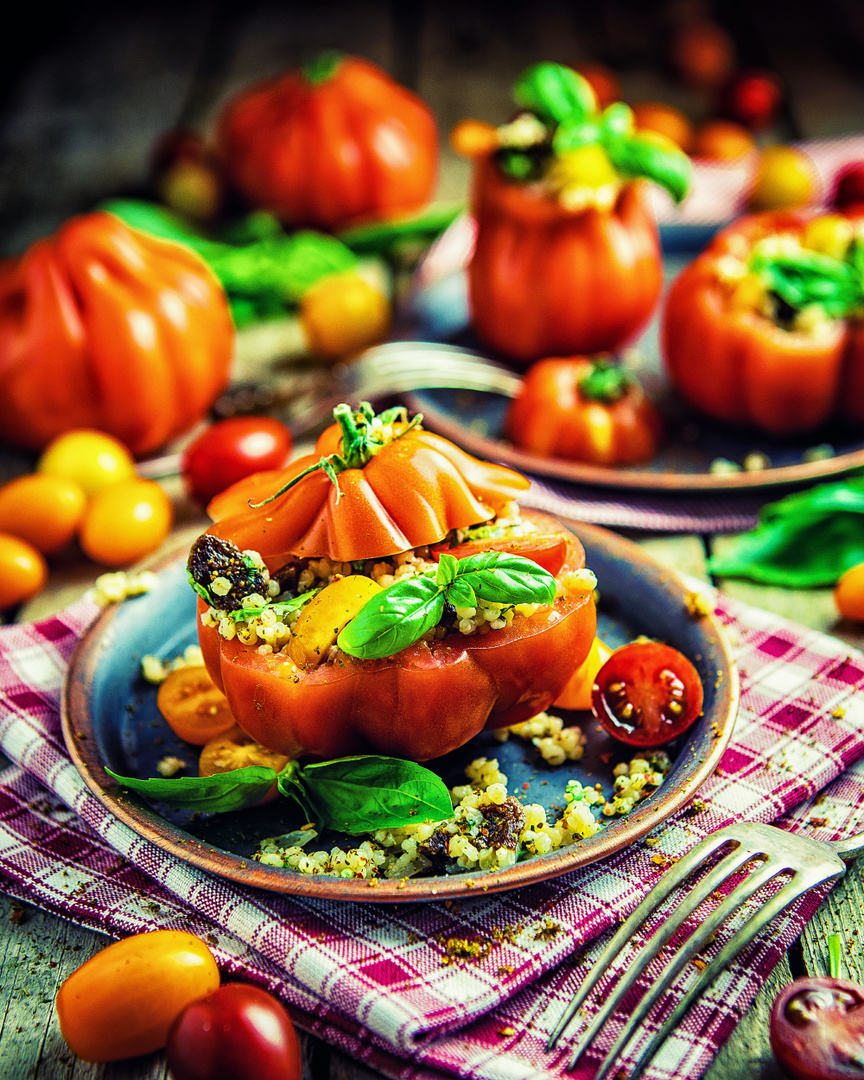 Gefüllte Graupen-Tomaten (vegan)