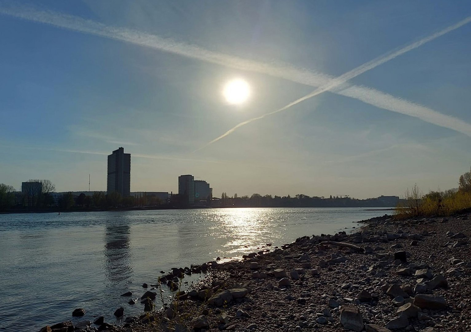 Gegen Abend am Rhein