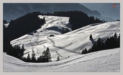 Gegenlichts schnee spuren... an einem Ausflugstag...