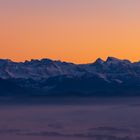 Gegensätze Nebel Abendrot