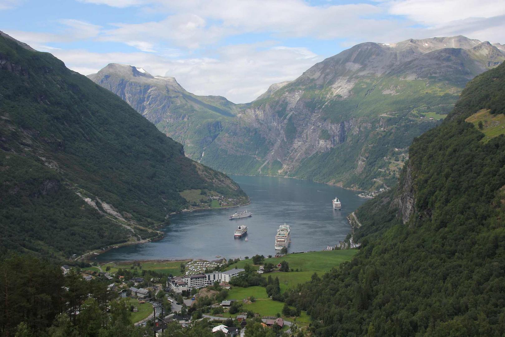Geiranger am Ende des gleichnamigen Fjordes...