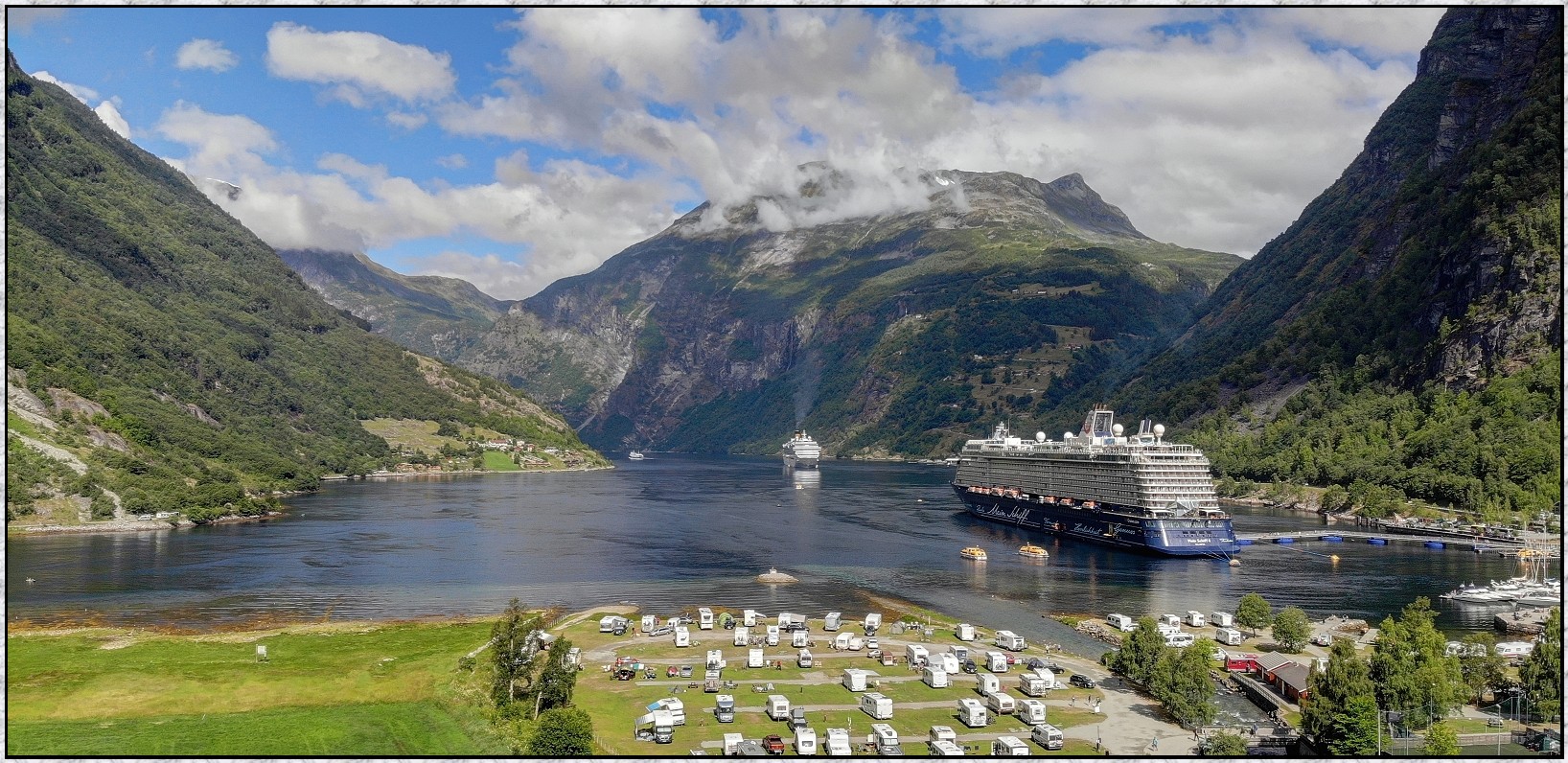 Geiranger-Fjord; Norwegen Camper-Reise Juli 2018