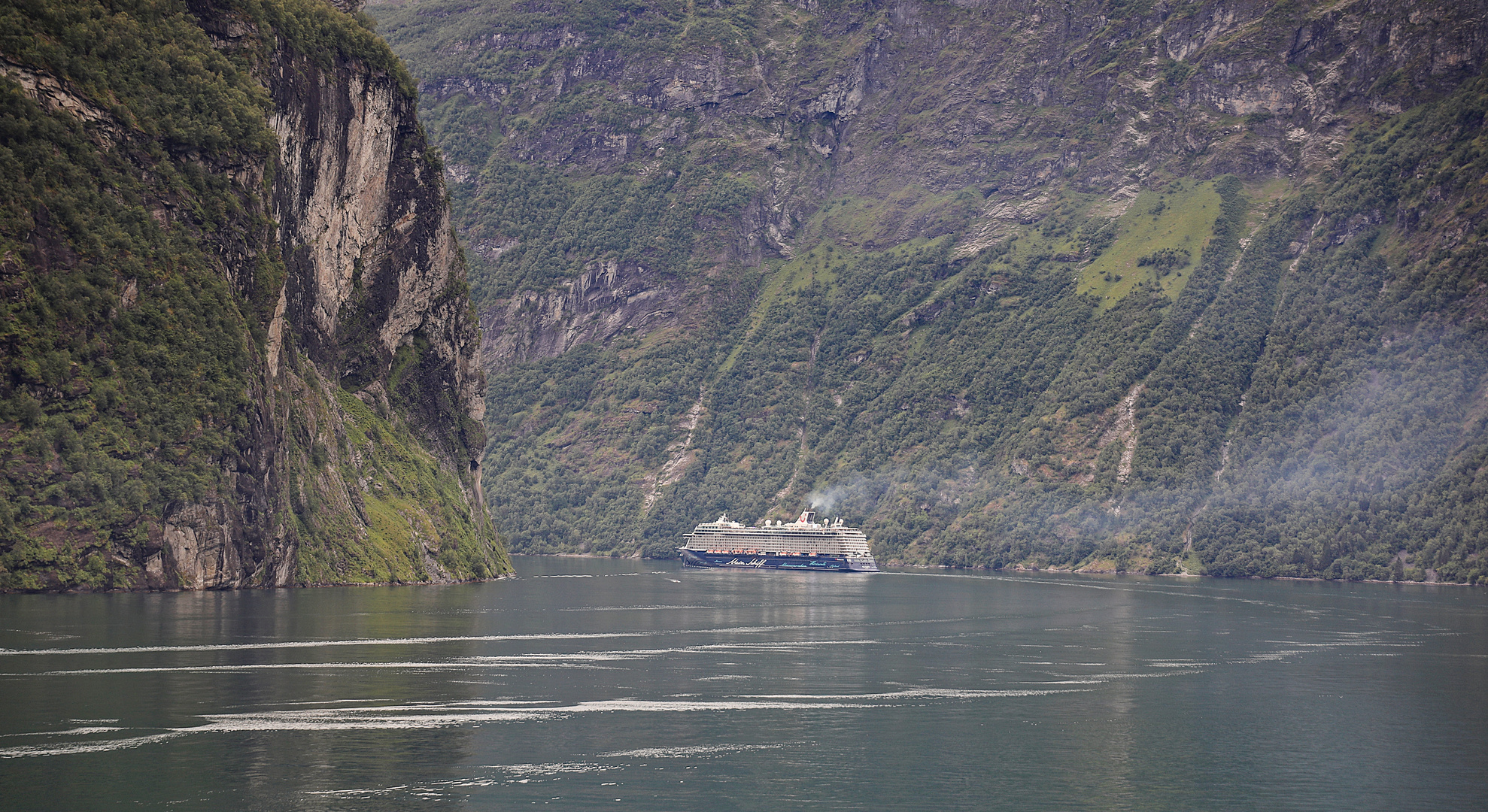 Geiranger - Mein Schiff verläßt den Fjord