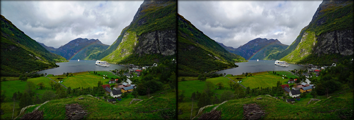 Geiranger Regenbogen Talblick Aida 