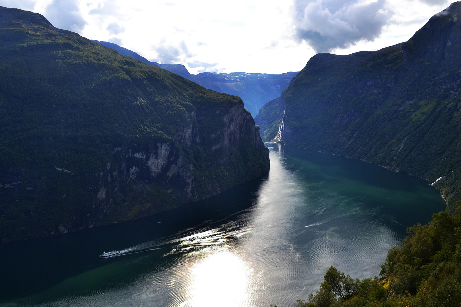 Geirangerfjord im Gegenlicht