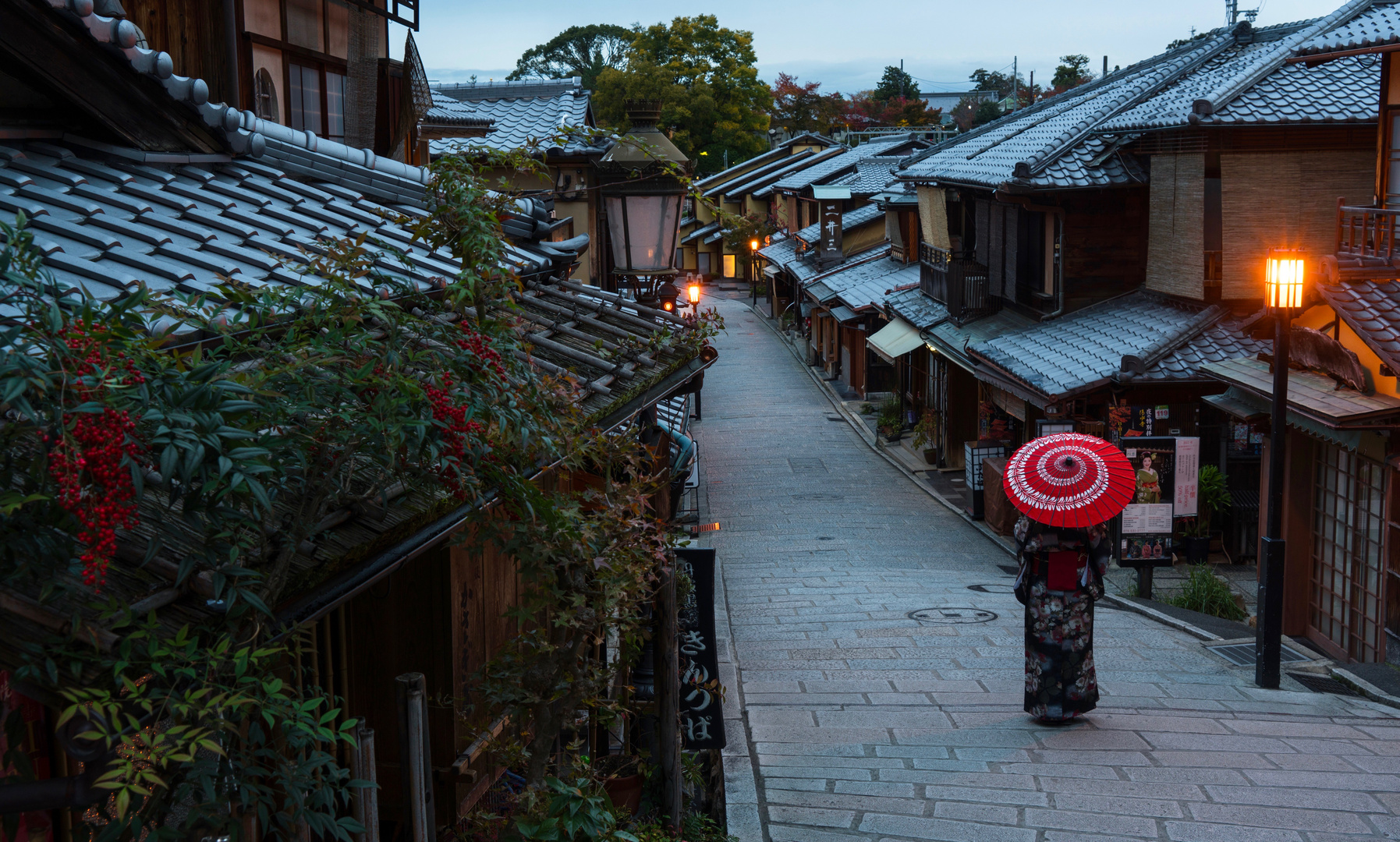 Geisha in dem frostigen Kyoto