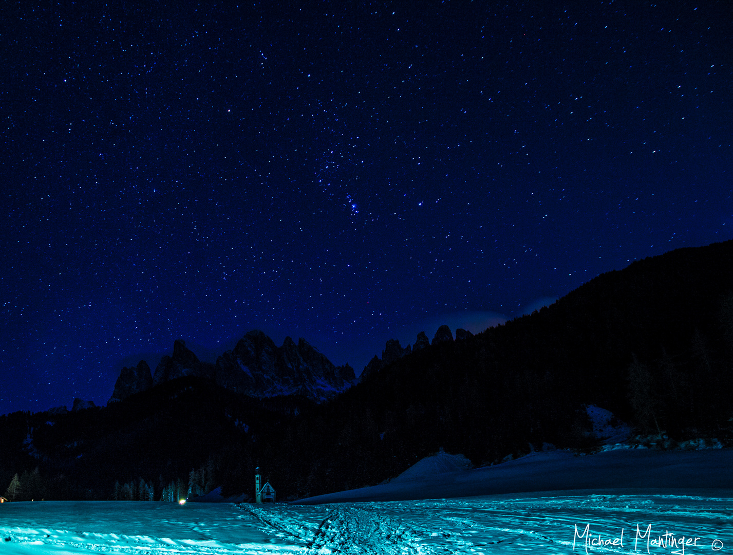 Geislerspitzen bei Nacht