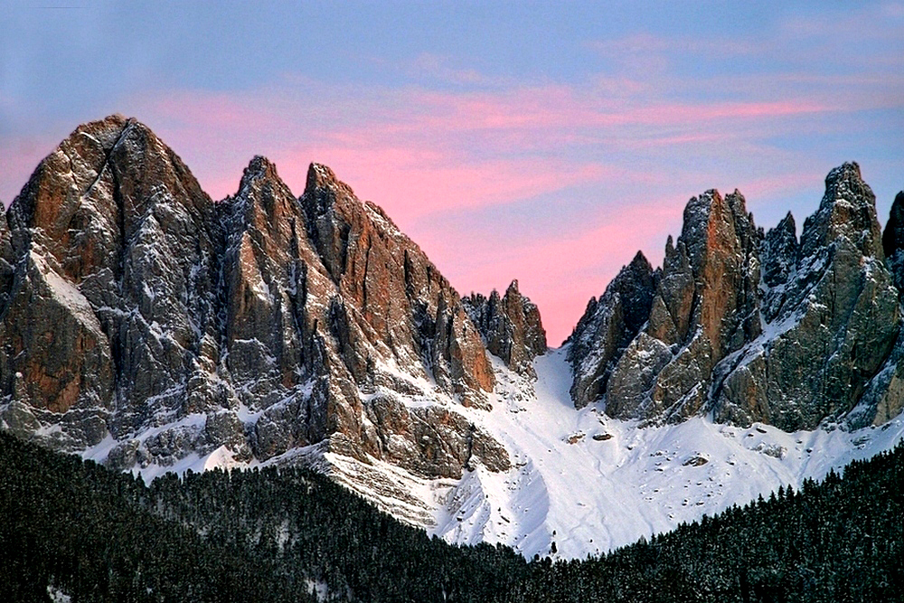 Geislerspitzen im Abendrot