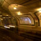 Geisterzug in der geschlossenen Metrostation Camberi in Madrid