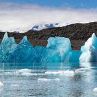 gekenterter Eisberg im Jökulsárlón