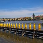 Gelbe Pinguine auf Kampa in Prag