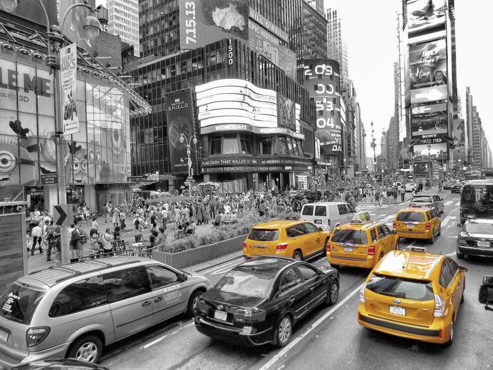 Gelbe Taxis New York 10 - Time Square