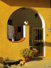 Gelbes Haus im Abendlicht / Casa gialla alla luce di sera