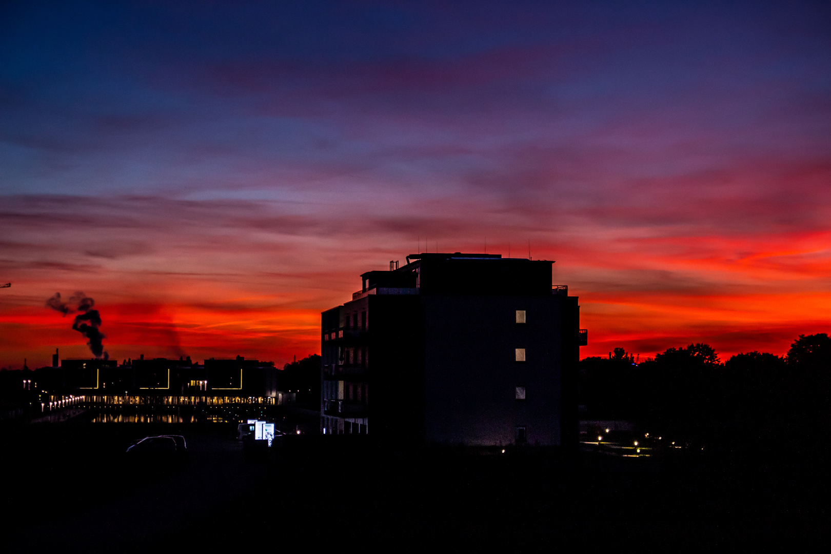 Gelsenkirchen after sunset, Gelsenkirchen, Germany