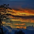 Gemälde " Abendstimmung mit Wolkengebirge "