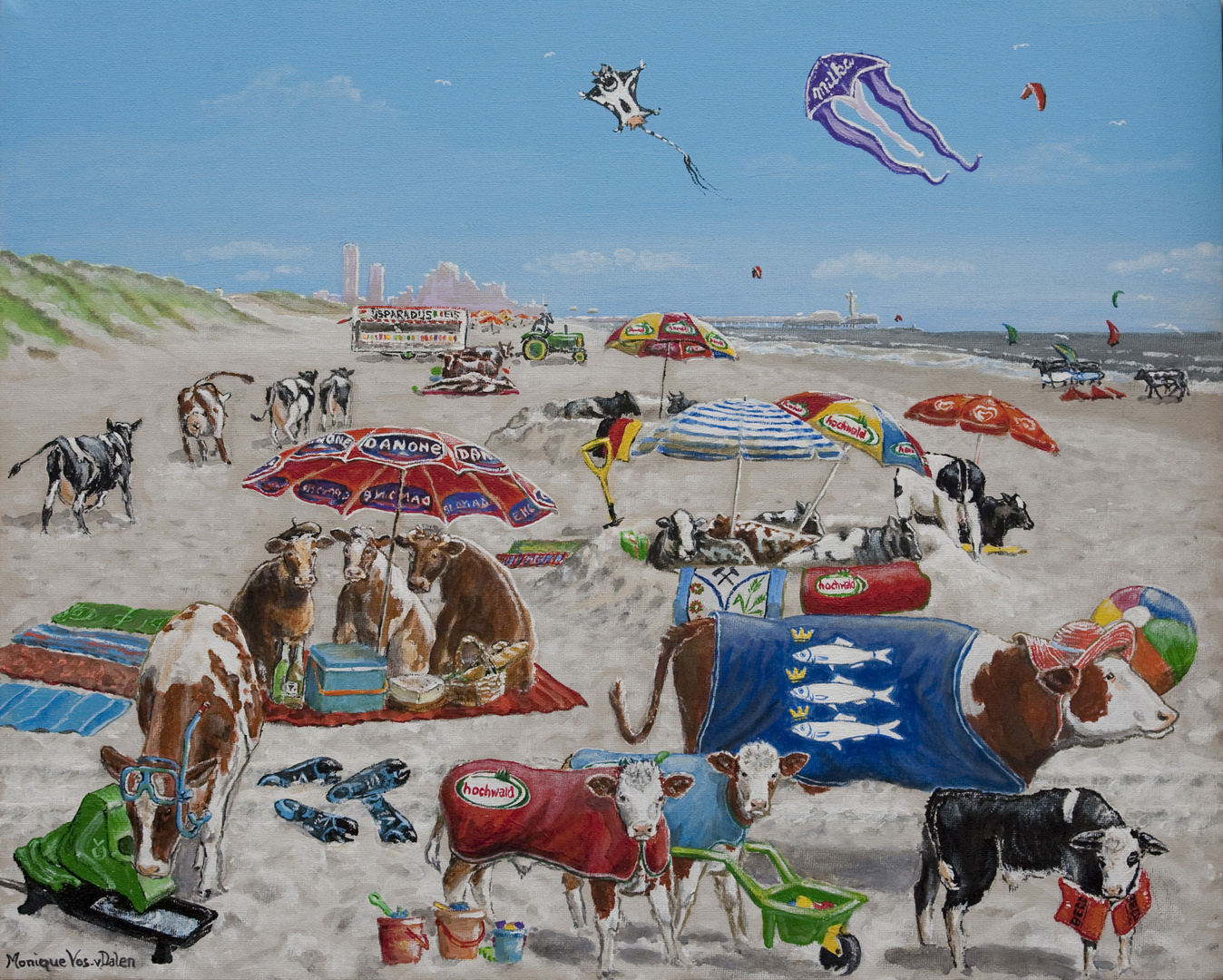 Gemälde für eine Freundin aus Scheveningen: Kuhristen am Nordsee