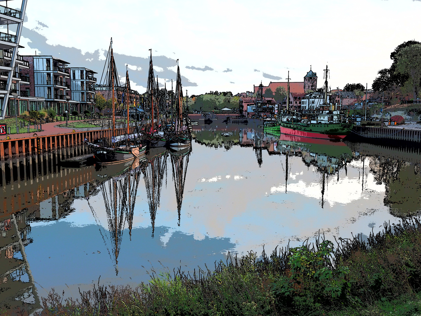 Gemälde im Stader Hafen