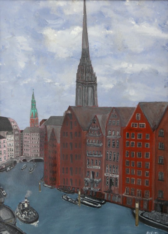 Gemälde"Old Hamburg -Fleet"