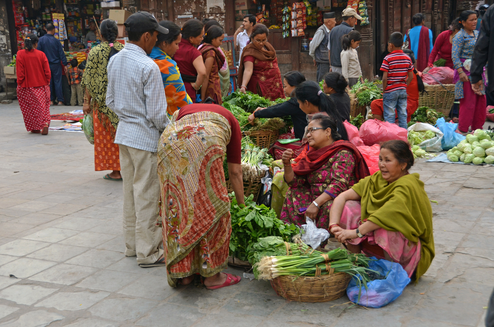 Gemüsehändlerinnen auf dem Durbar Square in Kathmandu