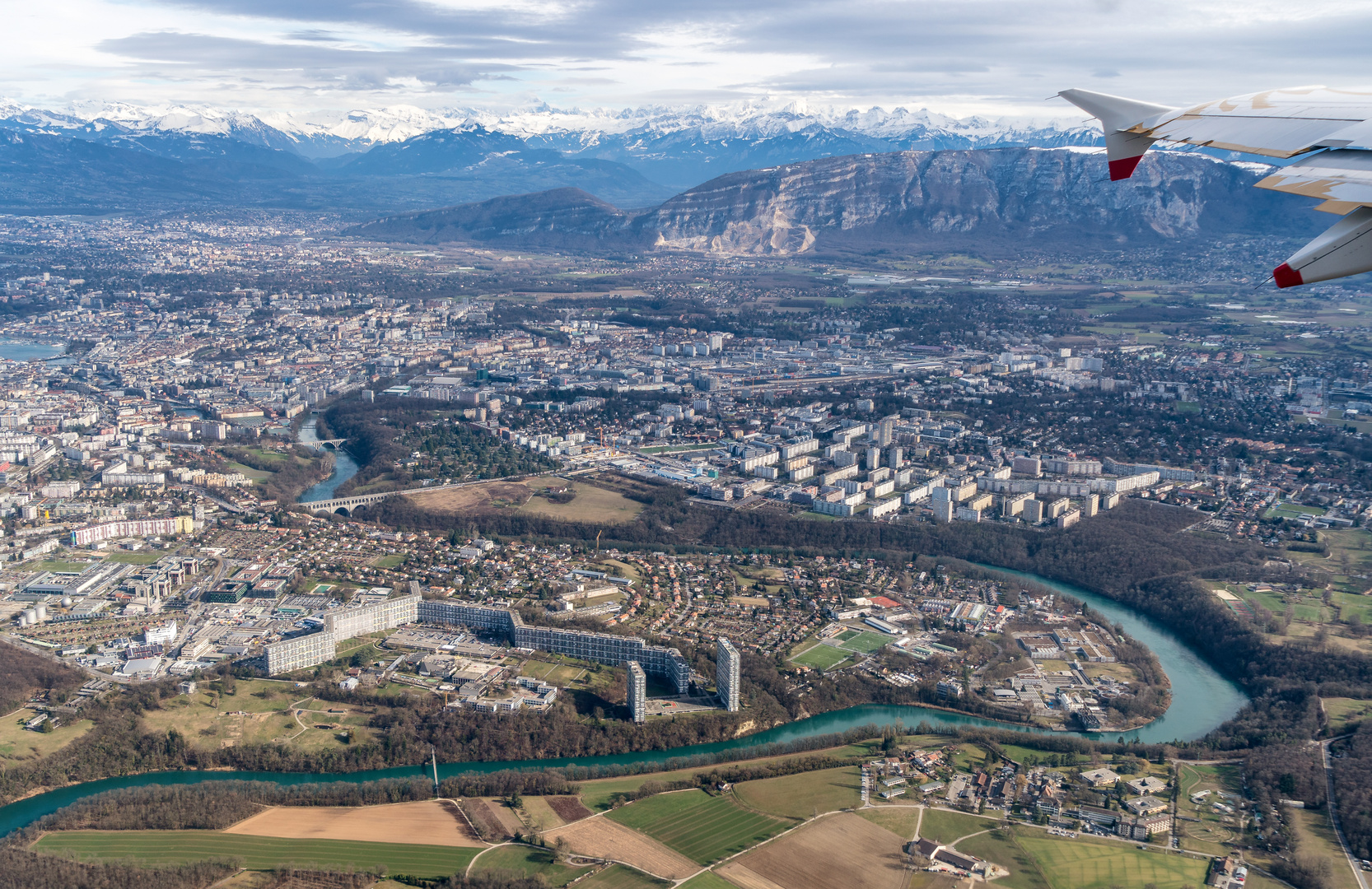 Genf - Der Rhône-Ausfluss Richtung Mittelmeer