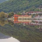 Geniale Spiegelung gestern Morgen beim Ende des Elbeataus in Usti nad Labem...