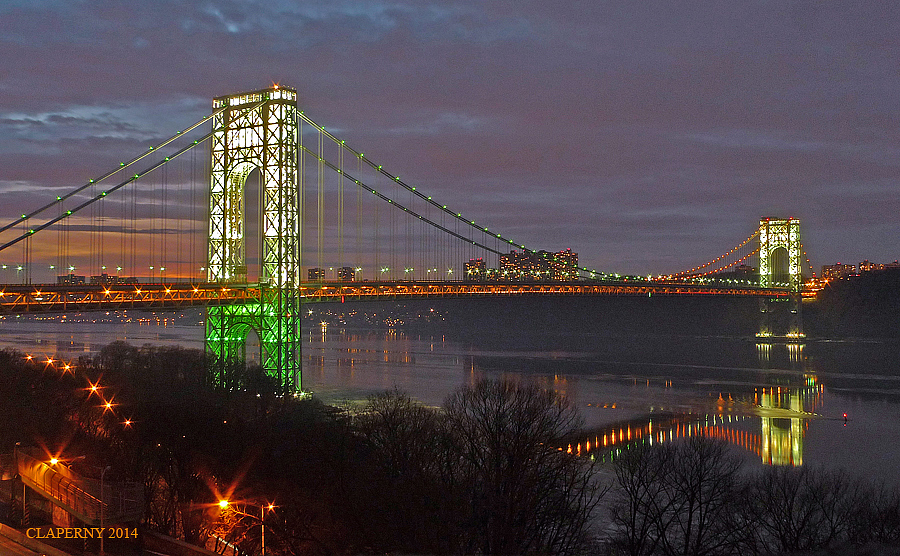 George Washington Bridge lit