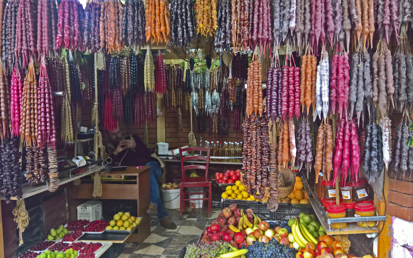 georgien Walnüsse Marktstand