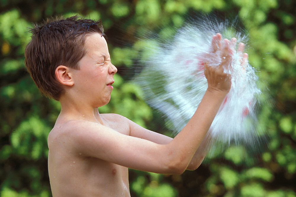 Geplatzte Wasserbombe