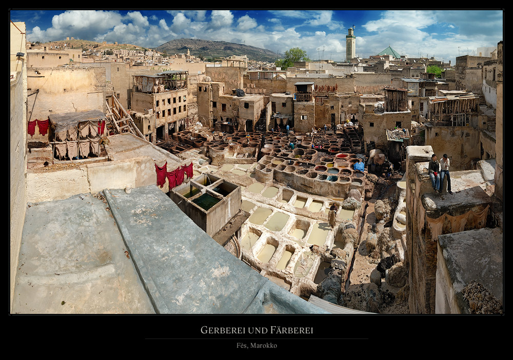 Gerberei und Färberei in Fès