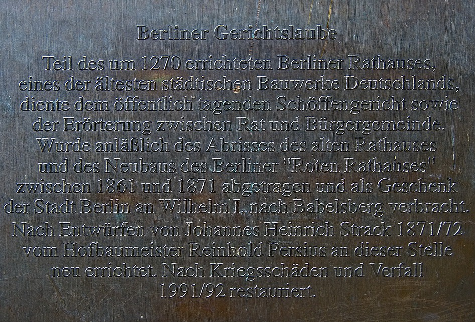 Gerichtslaube Tafel