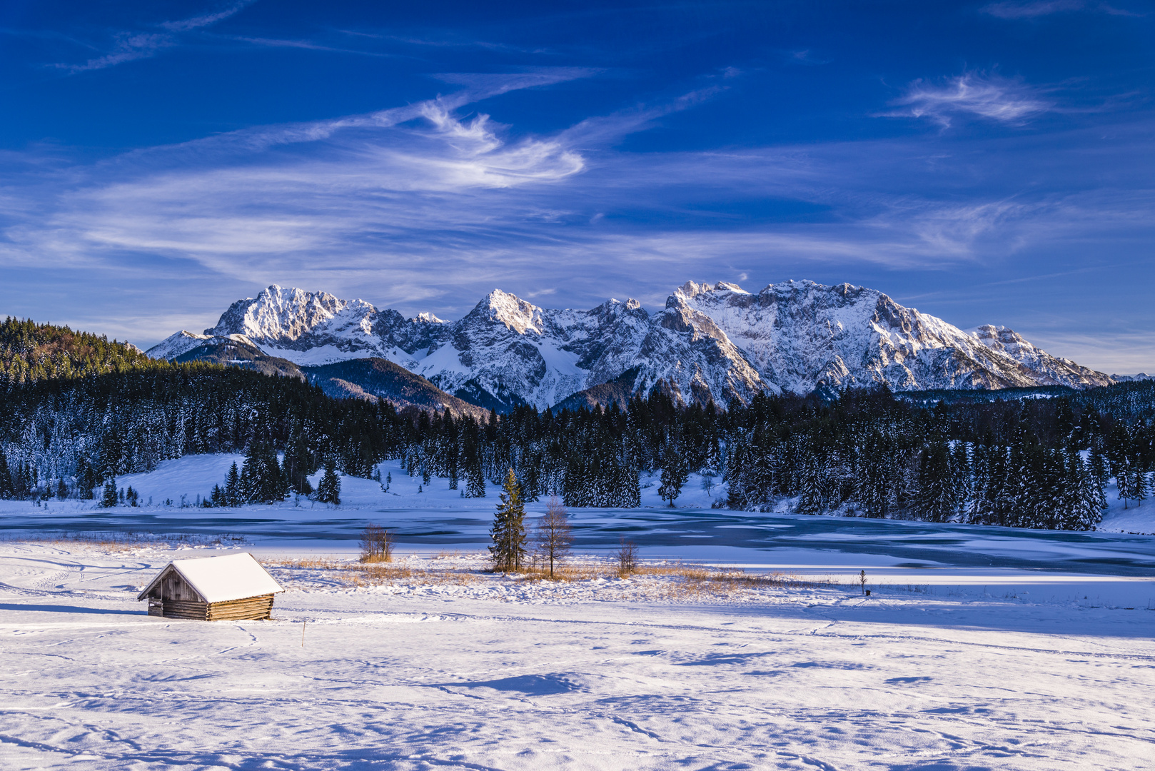 Geroldsee gegen Karwendelgebirge, Oberbayern