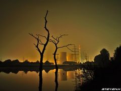 Gersteinwerk Werne Stockum in der Nacht