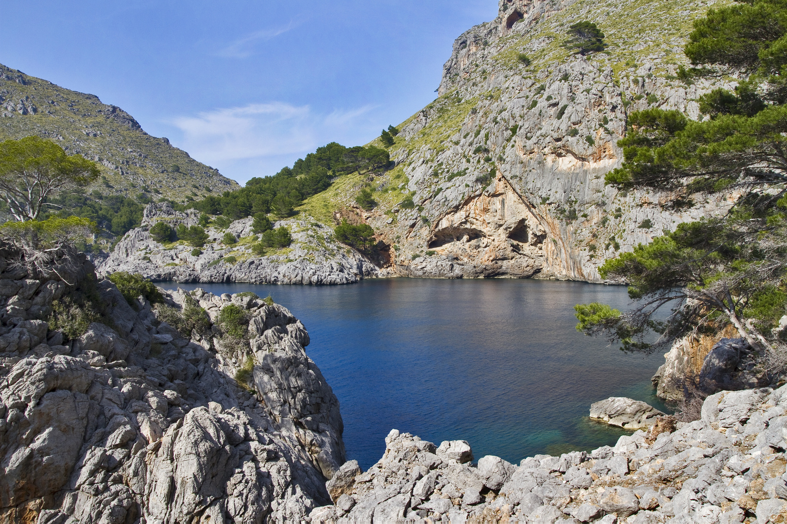 Gesamtansicht Bucht bei Sa Calobra, Mallorca