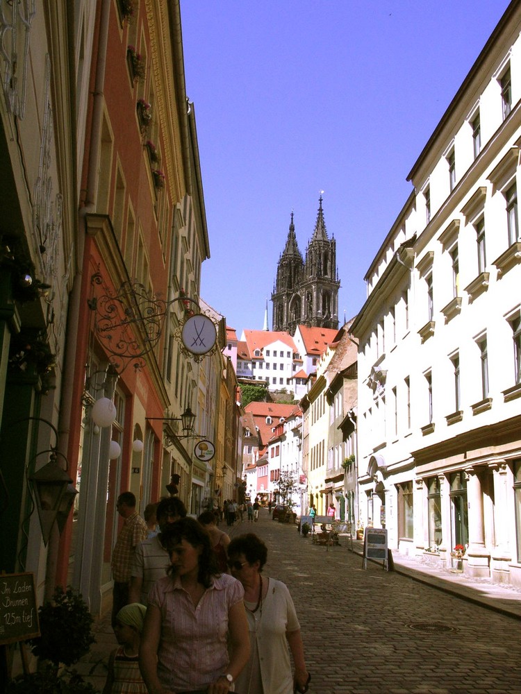 Geschäftsstrasse in Meißen