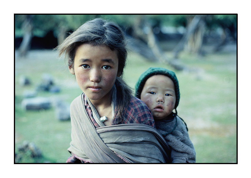 Geschwister aus Markha, Ladakh, Indien