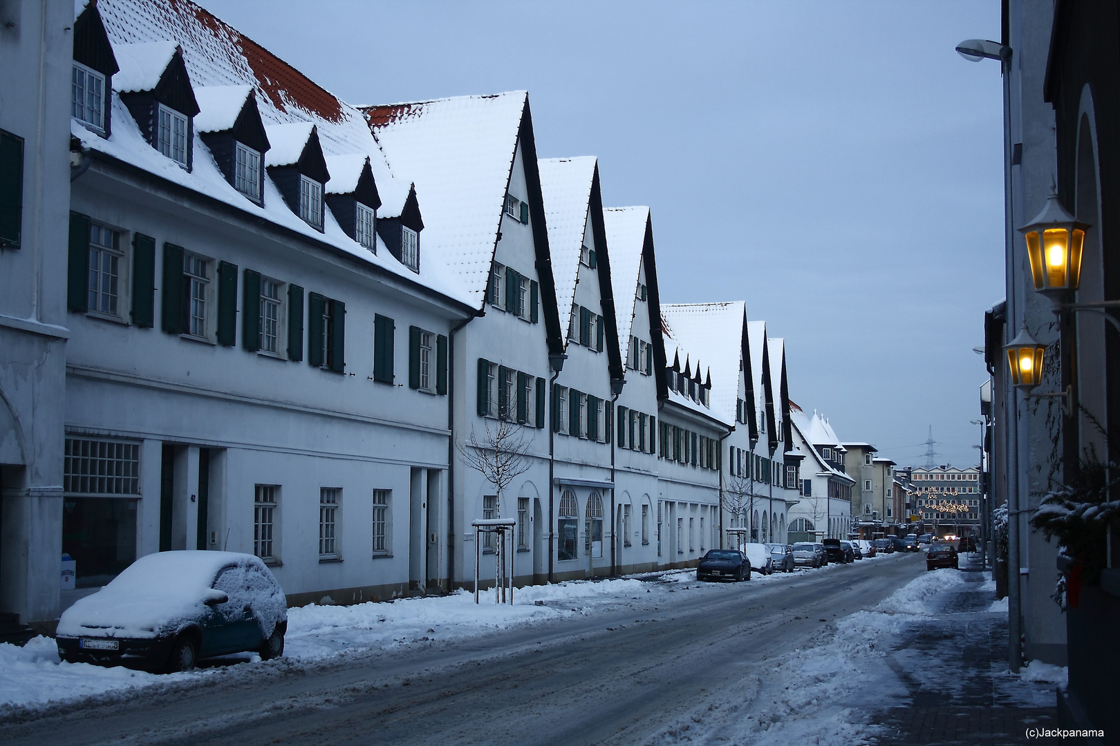 Geschwisterstraße in Herten-Westerholt in der Blauen Stunde