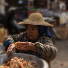 Gesichter Myanmar Markt in der Nähe von Bagan