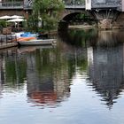 Gespiegelte Brückenhäuser in Bad Kreuznach