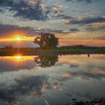 Gespiegelter Sonnenuntergang