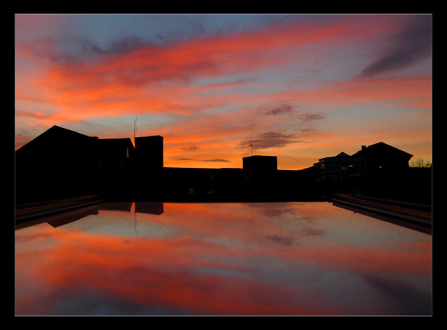 Gespiegelter Sonnenuntergang