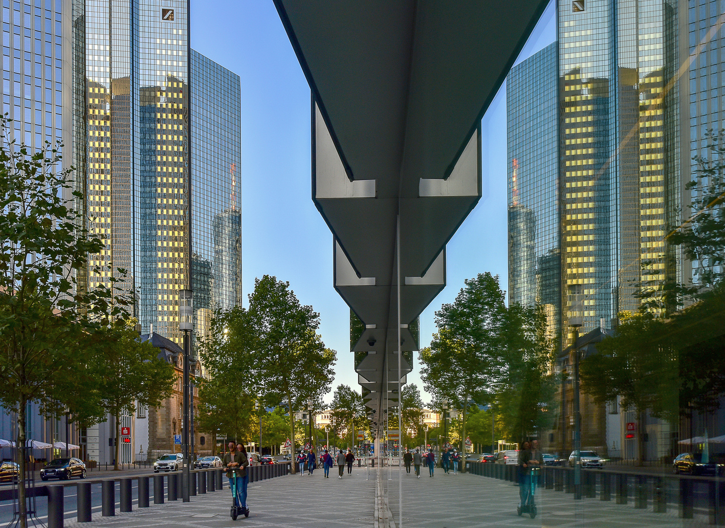 Gespiegeltes im Spiegel der Mainzer Landstraße