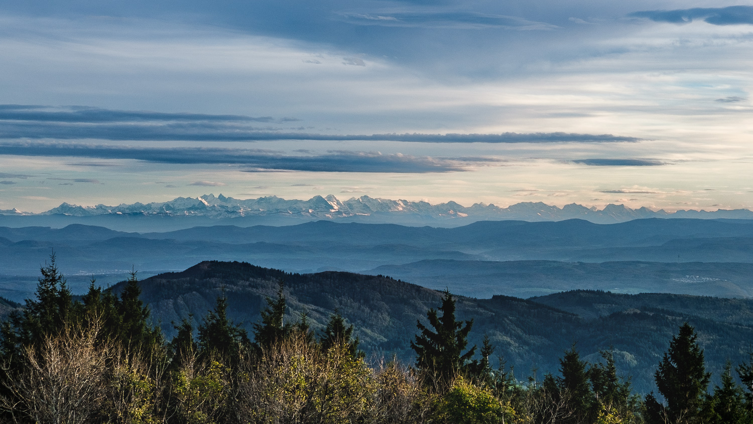 gestern Blick in die Alpen