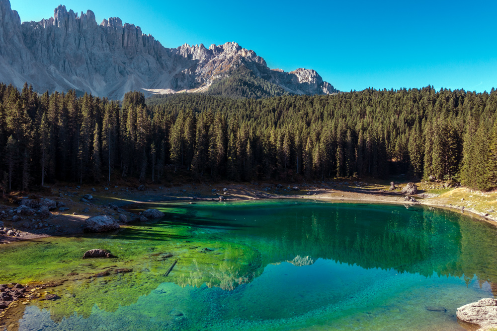 Gestern Morgen am Karersee