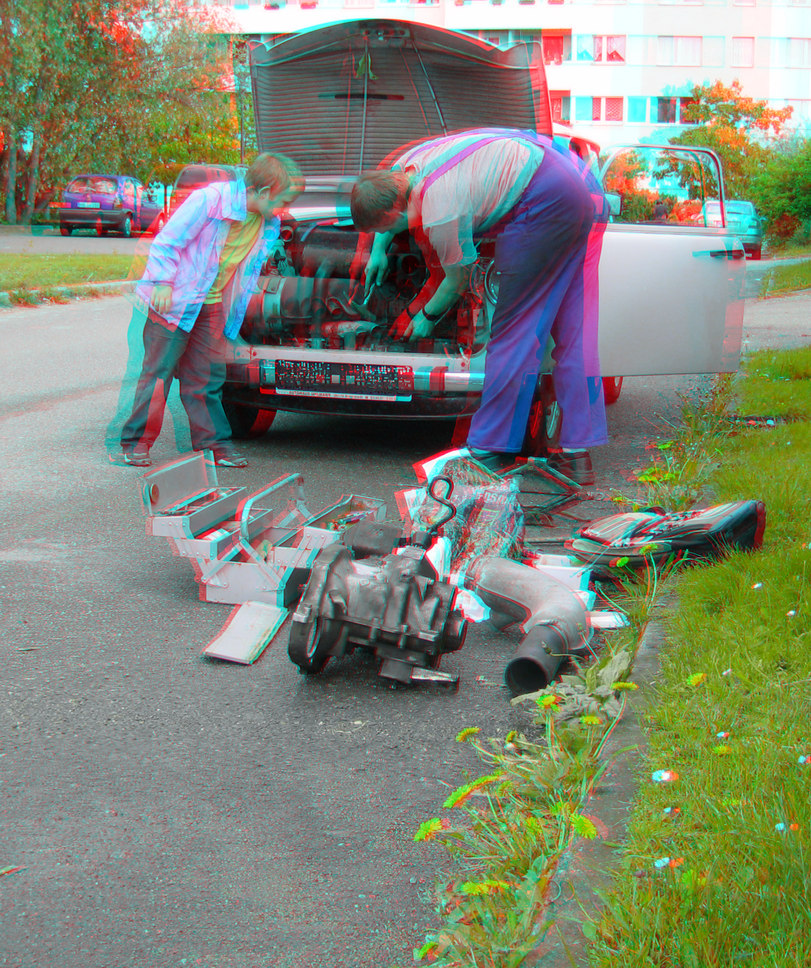 Getriebe  (3D-Foto, mit rot/cyan-Brille ansehen, F11 Taste drücken)