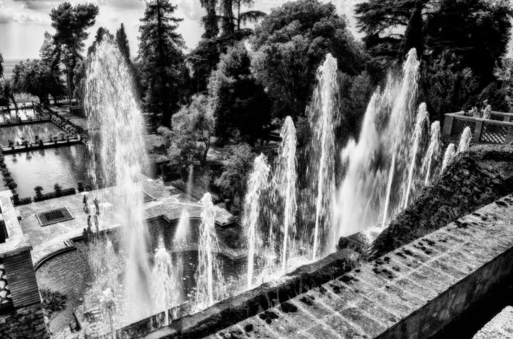 Getti d'acqua-spettacolo (d'altri tempi) a Villa d'Este, Tivoli