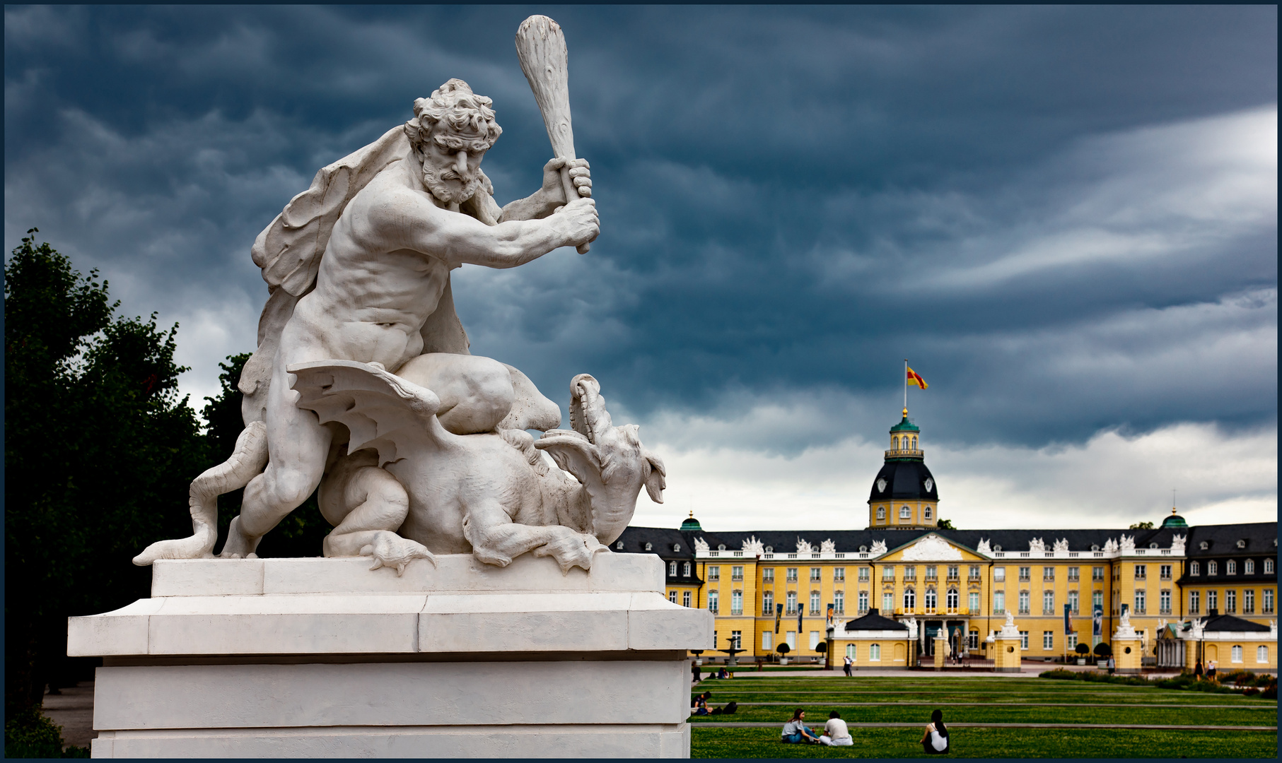 Gewalt vor dem Karlsruher Schloss