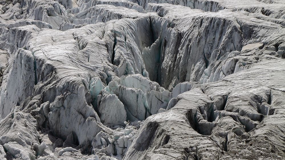 Gewaltige Eisstrukturen des Feegletschers vor knapp 10 Jahren,...