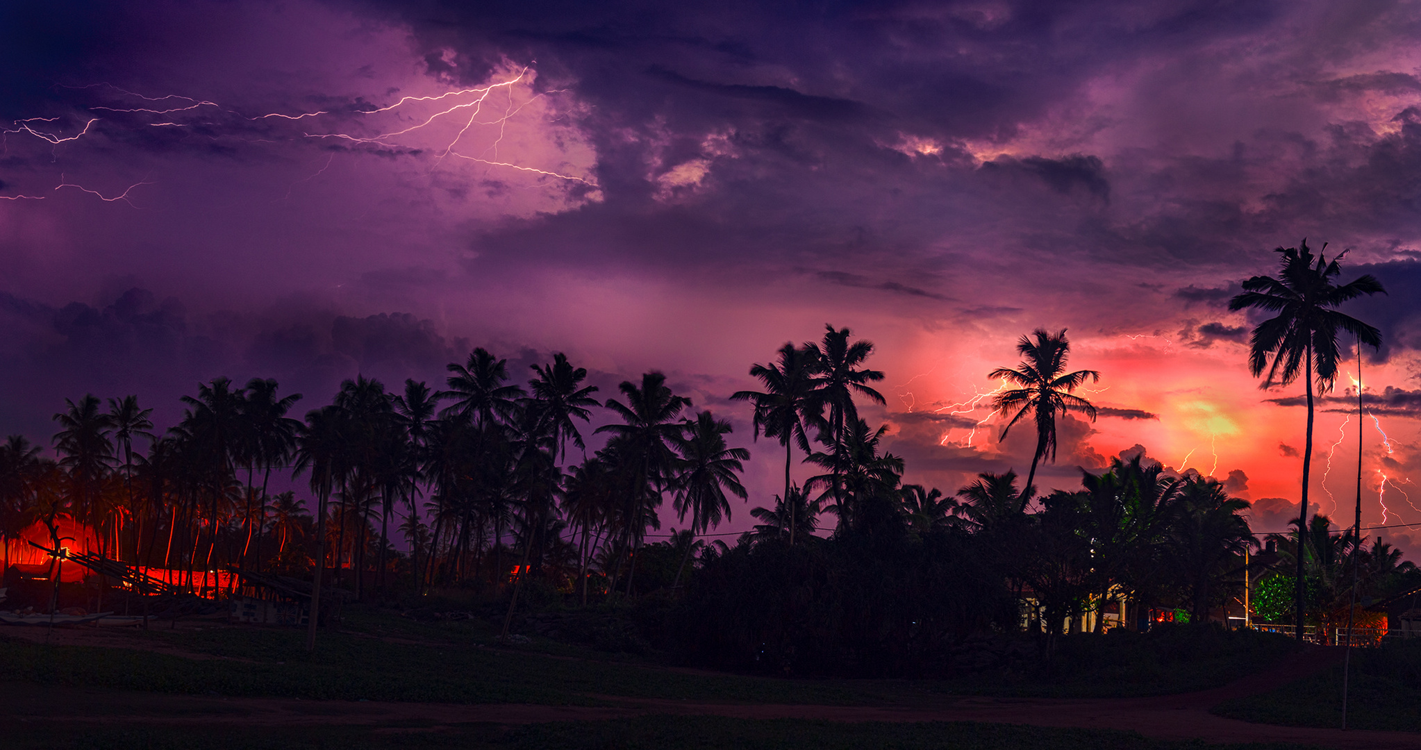 Gewitter-Blitze in Sri Lanka