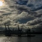 Gewitter front über dem Hamburger Hafen