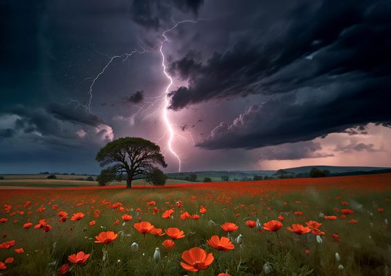 Gewitter im Mohnfeld